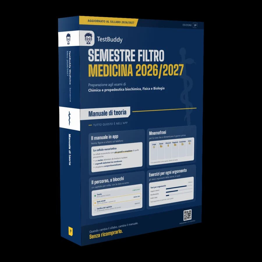 Copertina del manuale TestBuddy per Semestre filtro Medicina e Veterinaria