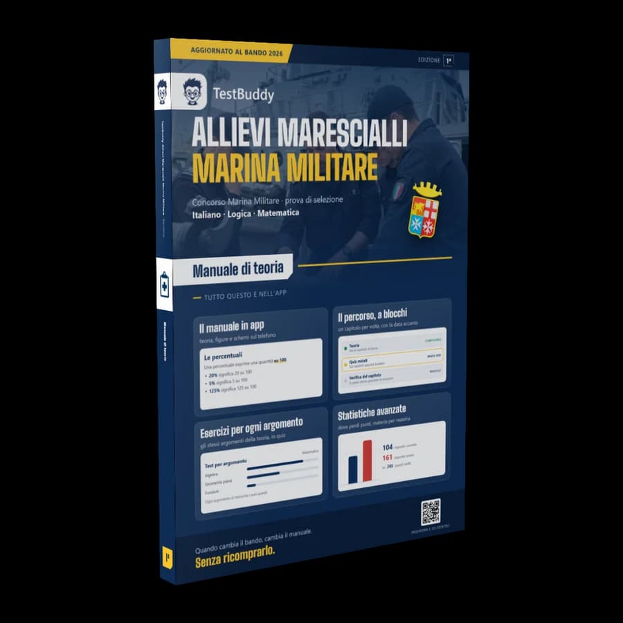 Copertina del manuale TestBuddy per Allievi Marescialli Marina Militare