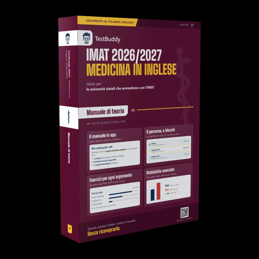 Copertina del manuale TestBuddy per IMAT (Medicina inglese)