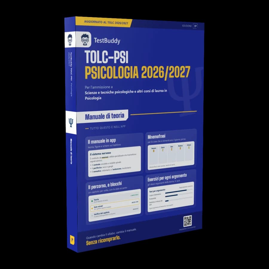 Copertina del manuale TestBuddy per TOLC-PSI (Psicologia)