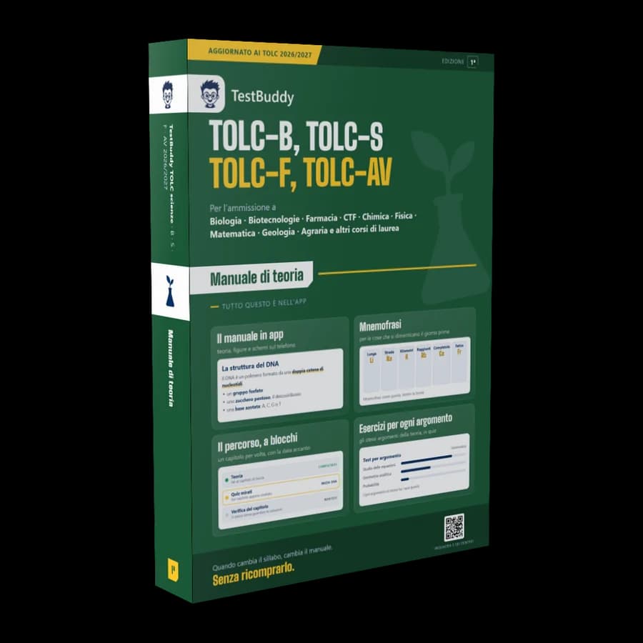 Copertina del manuale TestBuddy per TOLC-B, TOLC-S, TOLC-F, TOLC-AV