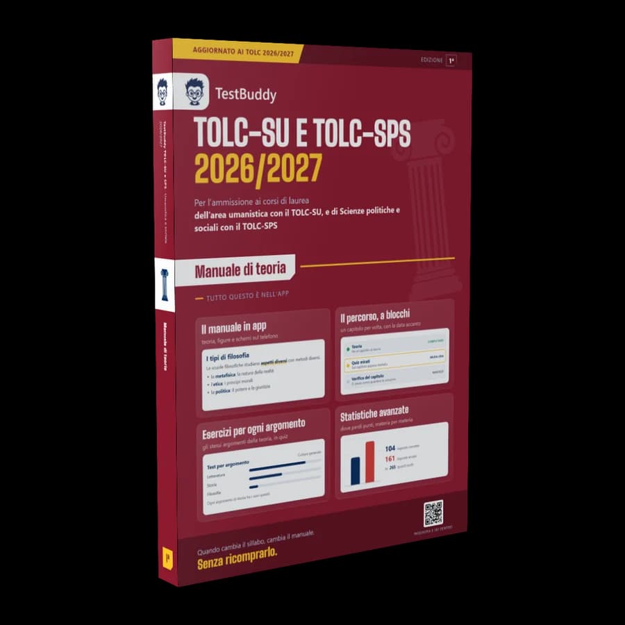 Copertina del manuale TestBuddy per TOLC-SU e TOLC-SPS