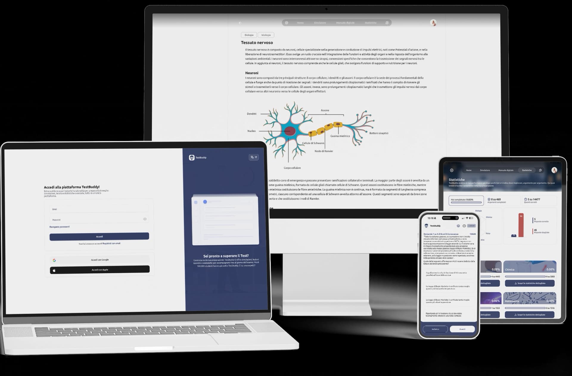 TestBuddy su smartphone, tablet e computer